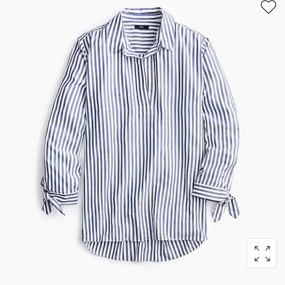 J.Crew Collared Tie-Sleeve Popover Shirt- NWT, size S